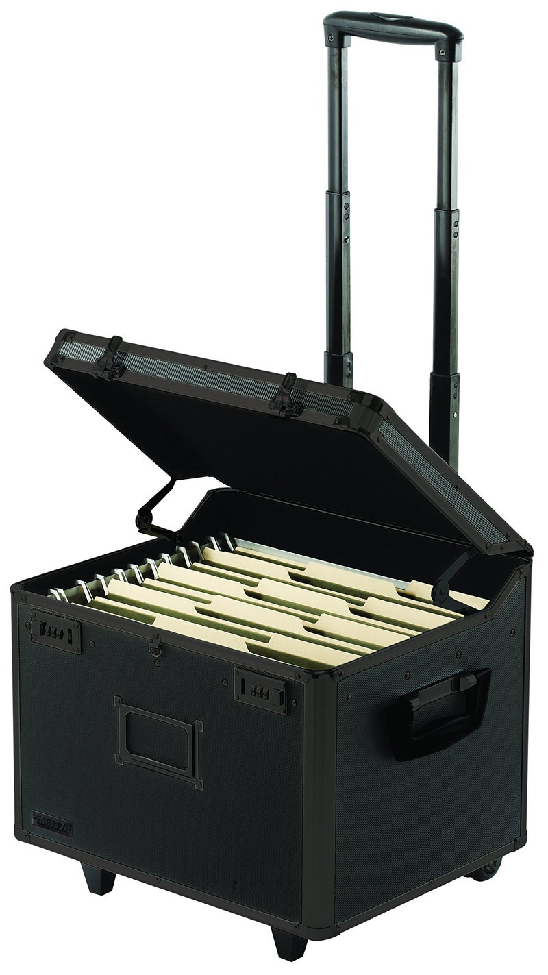 Vaultz Locking Mobile File Chest, Letter/Legal Files, 17.5" X 15.5" X 14.5", Black - Image 2